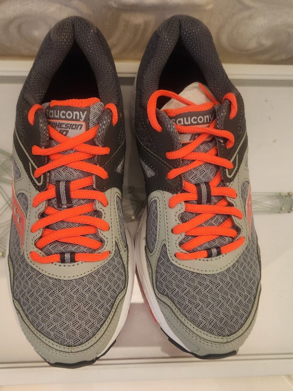 Saucony "Grid Cohesion 10" Hot coral/grey sneakers. NIB. Size 9 - Picture 4 of 10